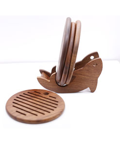 Eco Friendly walnut Trivet Mat Hot Pot Holder Pads Coasters